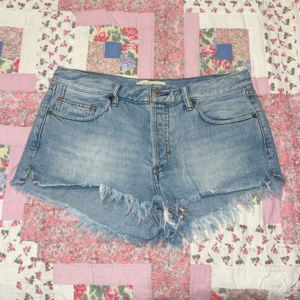 Free People Light Denim Shorts